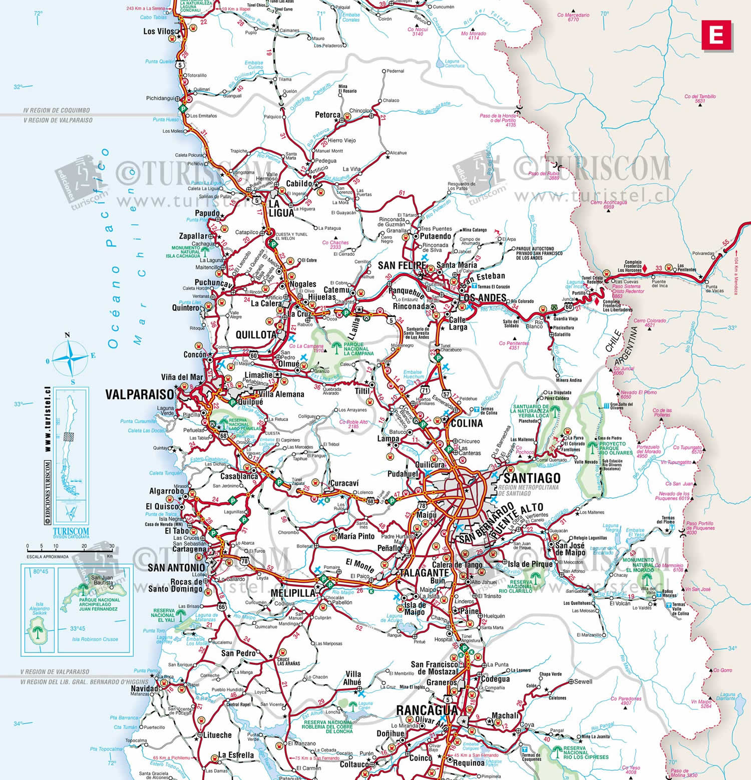 santiago road map